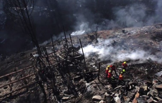 Εικόνες σοκ: Η επόμενη ημέρα από την πυρκαγιά στη Χιλή (βίντεο)