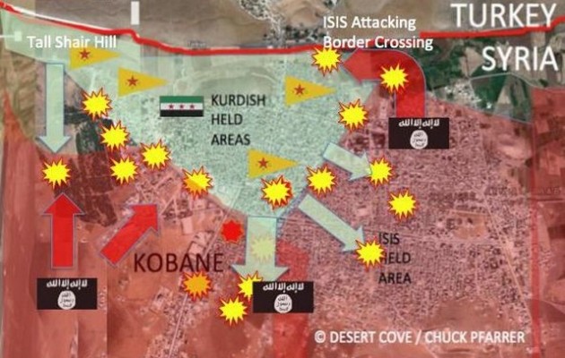 Κομπάνι: Ο χάρτης των μαχών – Τι προσπαθούν οι τζιχαντιστές