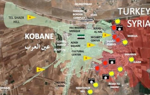 Το Ισλαμικό Κράτος ελέγχει μόνο το 25% της Κομπάνι (χάρτες)