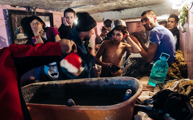 During winter, up to 40 people occupied the tunnel to stay warm, living together in a space of only a few square meters.