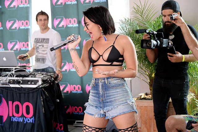 Demi Lovato Kicks Off Her National "Cool for the Summer" Pool Party Tour With New York's 0431 Hit Music Station Z100 At Gansevoort Park Avenue NYC