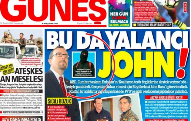 Οι Τούρκοι «συνδέουν» τον Αμερικανό Πρεσβευτή στην Άγκυρα με τον Τζιχάντι Τζον