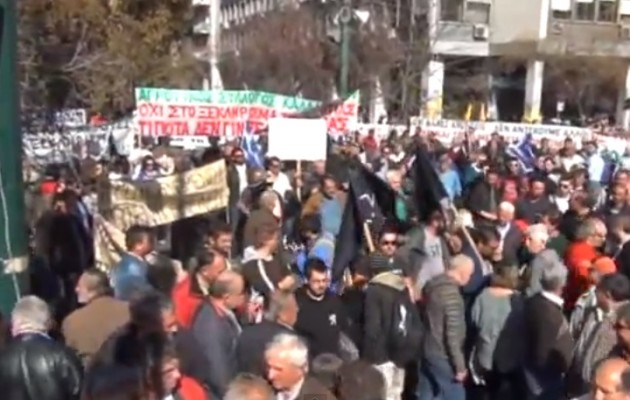 Βίντεο από τη διαδήλωση των αγροτών στο κέντρο της Αθήνας