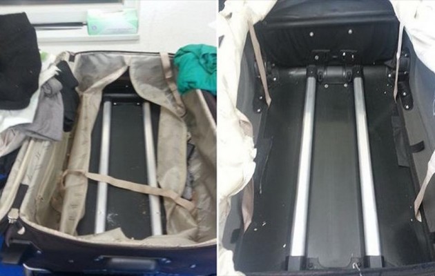 Είχε κοκαΐνη μέσα στα χερούλια και τους σωλήνες της βαλίτσας!