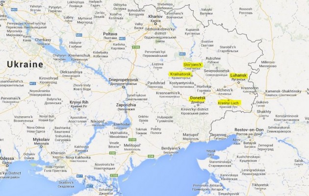 Η ανατολική Ουκρανία φλέγεται – 4 στρατηγικές πόλεις ελέγχουν οι Ρώσοι