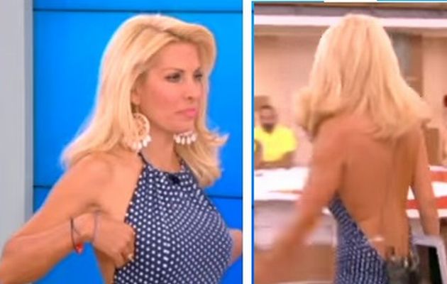 Ελένη Μενεγάκη: Με αποκαλυπτικό φόρεμα στην εκπομπή της