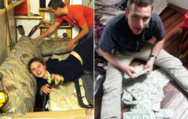 Βρήκαν ένα μικρό θησαυρό κρυμμένο σε παλιό καναπέ που αγόρασαν για 20 δολάρια