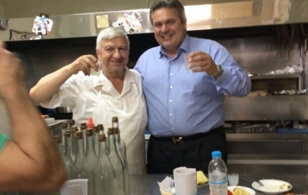 Έπιασε τα τσίπουρα ο Π. Καμμένος στο Βόλο