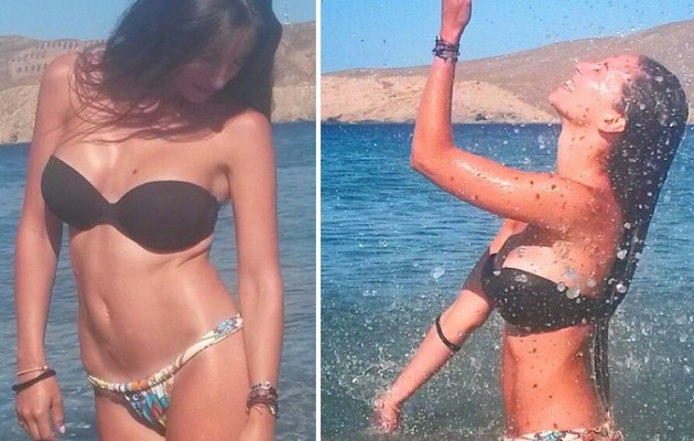 Η Αθηνά Οικονομάκου στεγνώνει τη θάλασσα πάνω στο κορμί της
