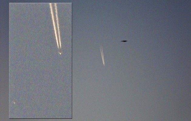 UFO συνοδεύει αεροπλάνο πάνω από τον Πόρο