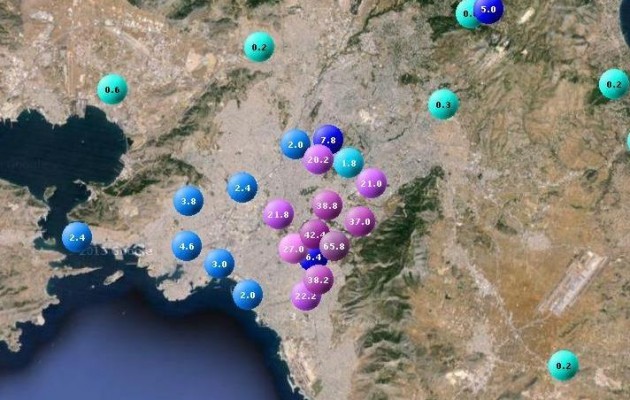 Αθήνα: Πρωτοφανή ύψη βροχής – Σε μία ώρα έριξε όσο ένα χειμωνιάτικο μήνα (χάρτης)