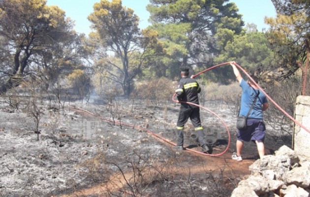 Σε απόσταση αναπνοής από τα σπίτια πυρκαγιά στα Χανιά