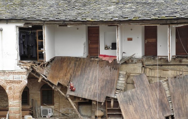 Άγιο Όρος: Σημαντικές ζημιές στη Μονή Μεγίστης Λαύρας από τη νεροποντή (εικόνες)