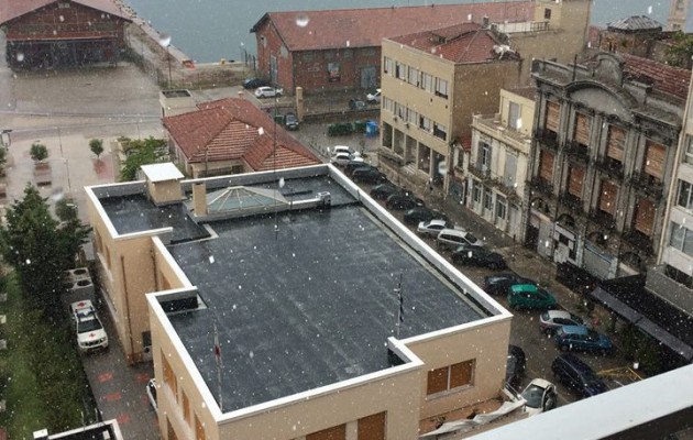 Έριξε χαλάζι στη Θεσσαλονίκη (φωτογραφία)