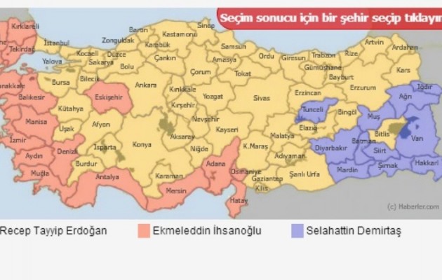 Ο χάρτης των εκλογών στην Τουρκία “φανερώνει” τον μελλοντικό διαμελισμό της