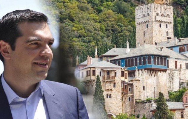 Η κατάνυξη του Τσίπρα στην εικόνα της Παναγιάς και η φορολογία των καλόγερων