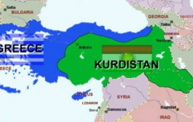 Χάρτης: Έτσι θέλουν να μοιράσουν οι Κούρδοι την Τουρκία