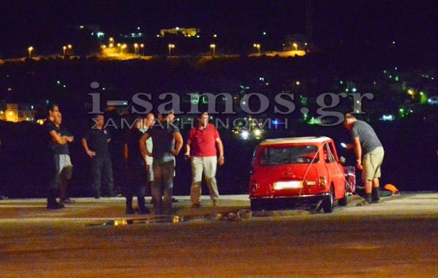 Γυναίκα έπεσε με το αυτοκίνητό της στο λιμάνι της Σάμου (φωτογραφίες)