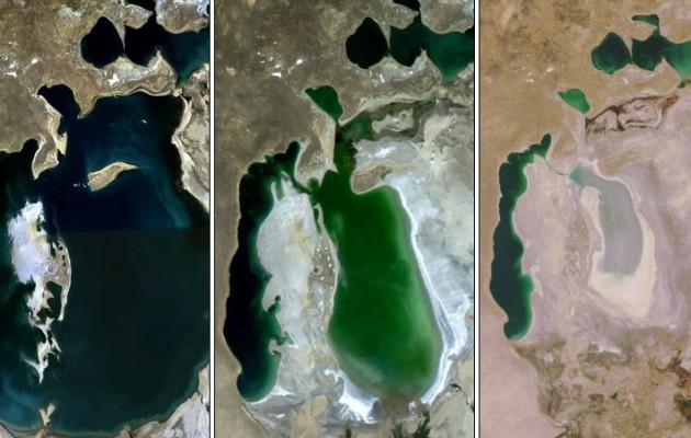 Φωτο – Χάρτες: Δείτε την εξαφάνιση της λίμνης Αράλη
