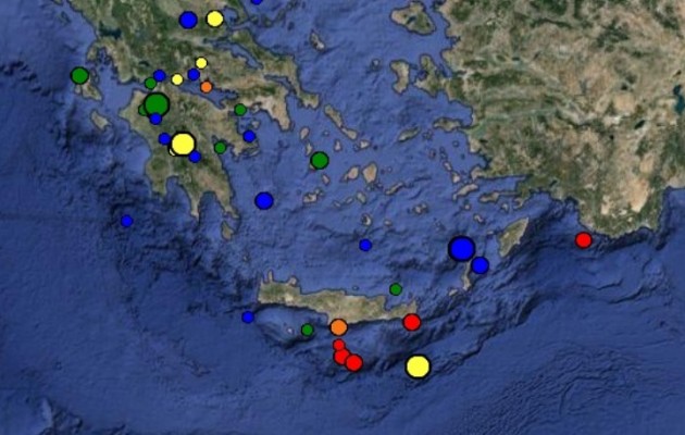 Ισχυρός σεισμός 4,5 Ρίχτερ στην Τρίπολη και ασθενής 4,8 στην Κρήτη