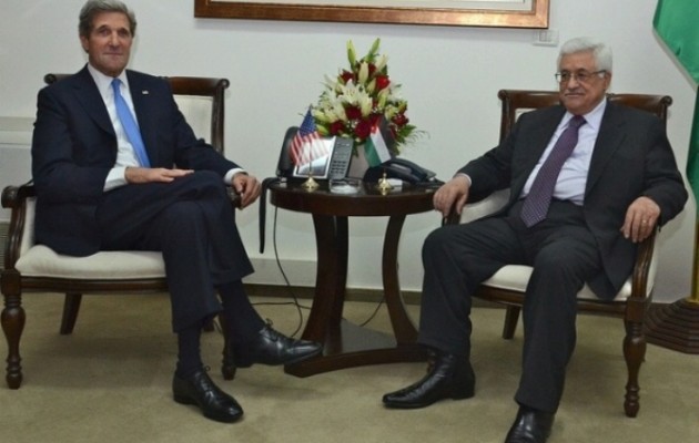 Ο Πρόεδρος των Παλαιστινίων συναντά τον Τζον Κέρι