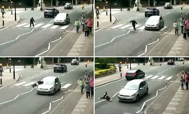 Αυτοκίνητο χτυπάει γυναίκα και την παρατάει στο δρόμο (βίντεο)