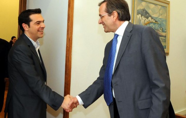 Στο ίδιο τραπέζι έκατσαν και γευμάτισαν Τσίπρας – Σαμαράς