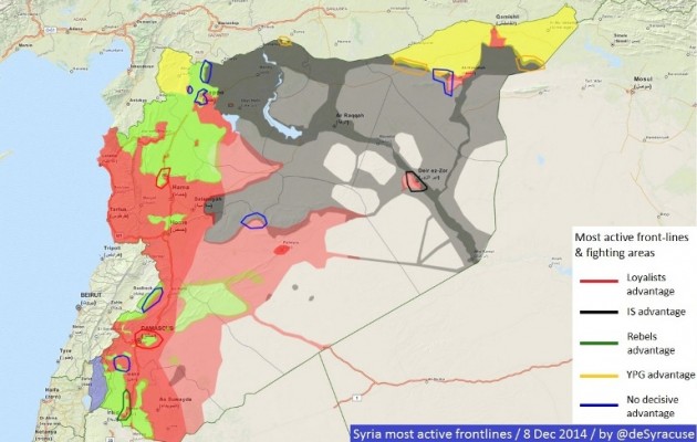 Δείτε πώς είναι μοιρασμένη η Συρία σήμερα (χάρτης)