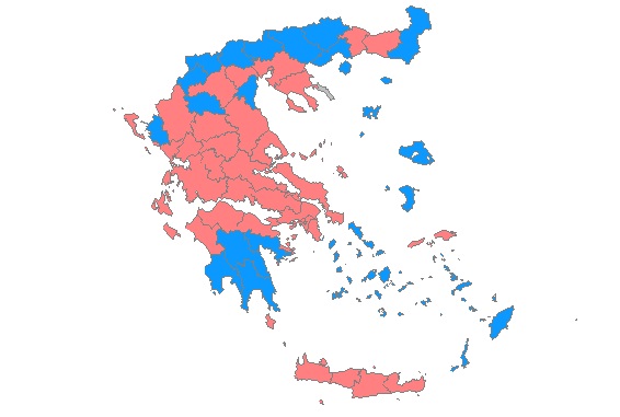 Δείτε τι χρώμα έχει ο εκλογικός χάρτης της Ελλάδας