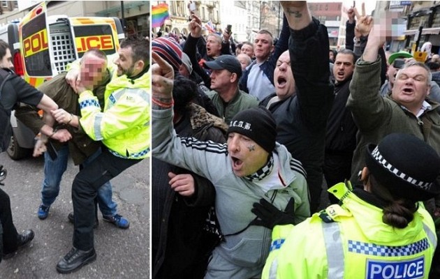 Βίαιες συγκρούσεις σε αντι- ισλαμική διαδήλωση στη Βρετανία