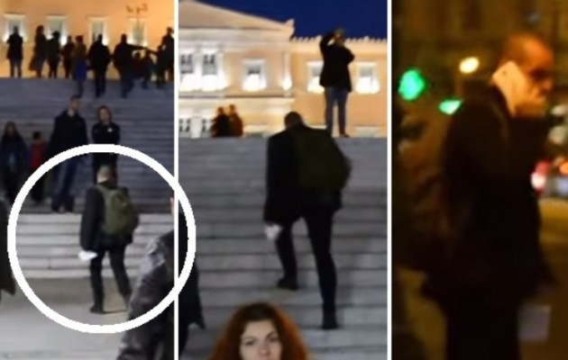 Ο Γιάνης Βαρουφάκης κυκλοφορεί στο Σύνταγμα μόνος, δίχως φρουρά (βίντεο)