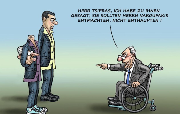 Προκαλεί η Γερμανία: Δημοσιεύει σκίτσο με αποκεφαλισμένο το Βαρουφάκη