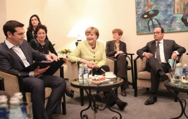 Δυόμιση ώρες κράτησε η τριμερής Τσίπρα – Μέρκελ – Ολάντ