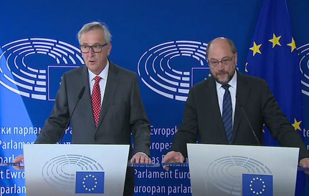Κοινές δηλώσεις Γιούνκερ – Σουλτς με… χλιαρά μηνύματα