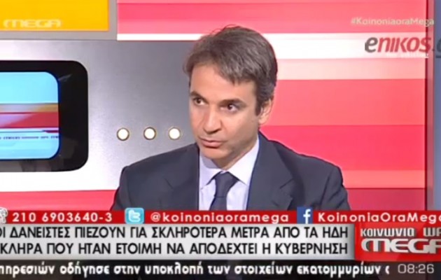 Κακή συμφωνία ή χρεοκοπία προβλέπει ο Κυρ. Μητσοτάκης