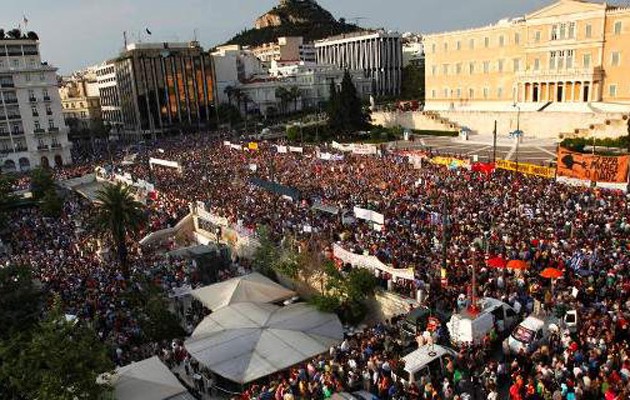Διαδήλωση στο Σύνταγμα υπέρ του ΣΥΡΙΖΑ