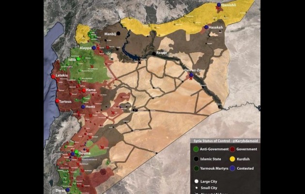 Δείτε πώς έχει διαμορφωθεί ο διαμελισμός της Συρίας (χάρτης)