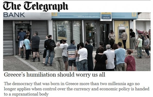 Telegraph: «Η ταπείνωση της Ελλάδας θα πρέπει να μας ανησυχεί όλους»