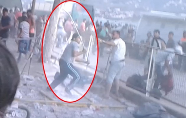 Άγριες συμπλοκές μεταξύ μεταναστών στο λιμάνι της Μυτιλήνης (βίντεο)