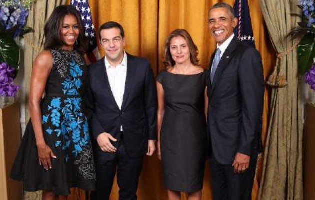 Ο Αλέξης και η Μπέτυ δίπλα στο ζεύγος Ομπάμα