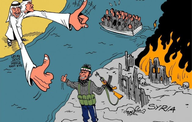 Σκίτσο: Τα πλούσια αραβικά κράτη λένε “όχι” στους Σύρους πρόσφυγες