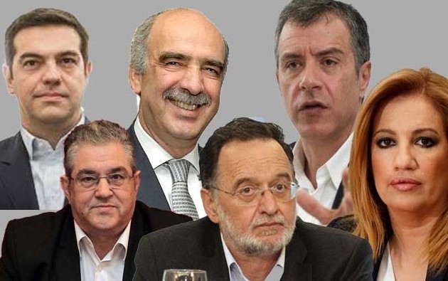 Τα πορτρέτα των πολιτικών αρχηγών των κομμάτων της Ελλάδας