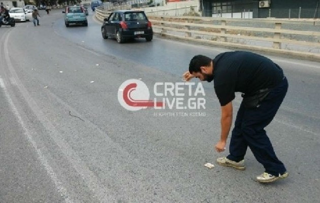 Απίστευτο! Γέμισε 50ευρα ο δρόμος στο Ηράκλειο Κρήτης! (φωτο)