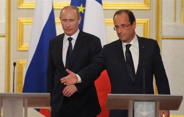 Ψυχρό κλίμα μεταξύ Πούτιν και Ολάντ για τις επιδρομές στην Συρία