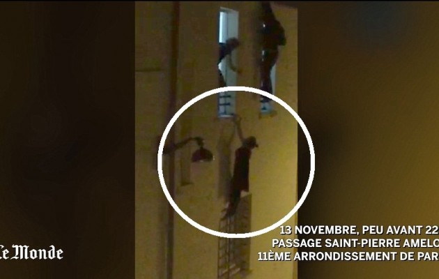 ΒΙΝΤΕΟ ΣΟΚ! Έγκυος κρεμόταν από το πρεβάζι του θεάτρου ενώ οι τζιχαντιστές έσφαζαν (βίντεο)