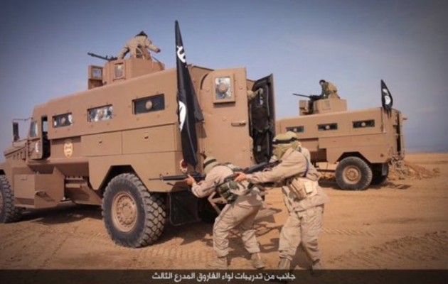 Το Ισλαμικό Κράτος παρουσίασε την “3η τεθωρακισμένη ταξιαρχία” του (φωτο)