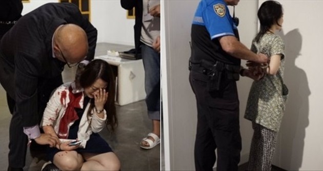 Πέρασαν για έκθεμα μαχαιρωμένη κοπέλα σε έκθεση με έργα τέχνης