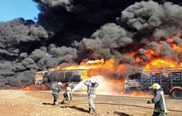 Ο στρατός της Συρίας κατέστρεψε κονβόι με λαθραίο πετρέλαιο από το Ισλαμικό Κράτος