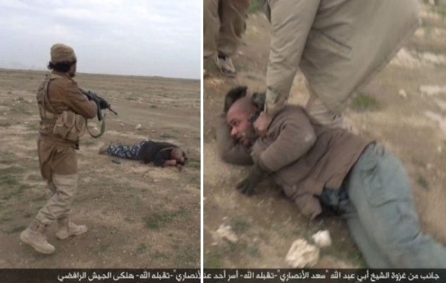 Τζιχαντιστές από το Ισλαμικό Κράτος εκτελούν τραυματίες στο πεδίο της μάχης (φωτο)