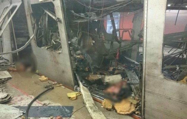 Βρυξέλλες: “Έλιωσε” το βαγόνι του Μετρό από την έκρηξη (βίντεο)
